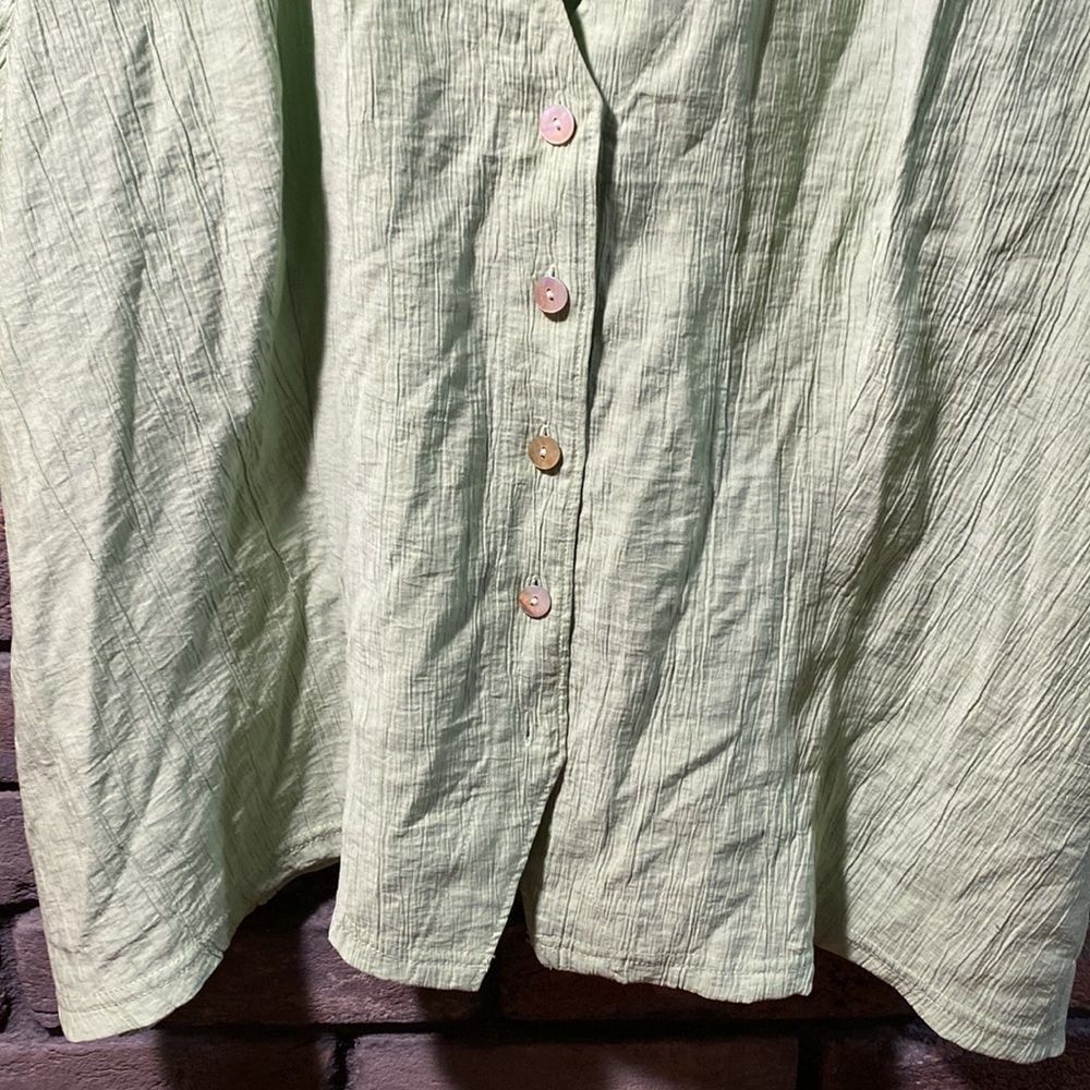 Womens Madewell Notched Button Up Top in Seedling V neck 2XL - Picture 4 of 6